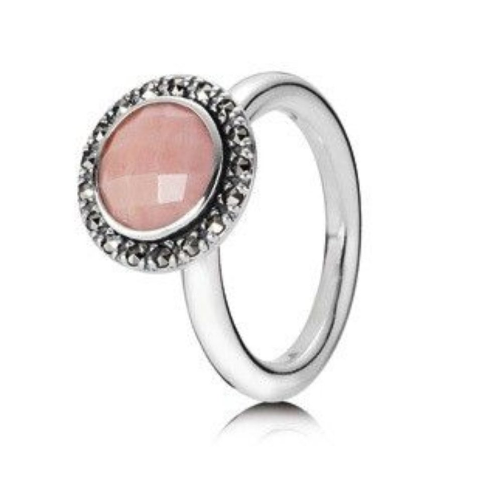 PANDORA Sugar & Spice Pink Opal & Pyrite Sterling Silver Ring
